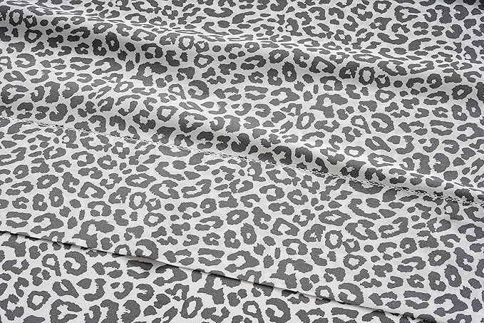 LANE LINEN 100% Organic Cotton Twin XL Sheets Set 3-Piece Pure Percale Bedsheets Bedding Breathable Fits Mattress Upto 15" Deep - Cheetah